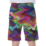 Watercolor Psychedelic Print Men's Beach Shorts