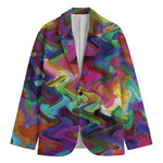Watercolor Psychedelic Print Men's Blazer