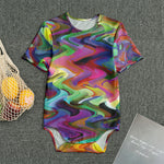 Watercolor Psychedelic Print Men's Bodysuit