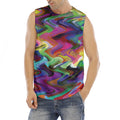 Watercolor Psychedelic Print Men's Fitness Tank Top