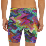 Watercolor Psychedelic Print Men's Long Boxer Briefs
