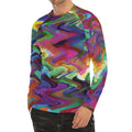 Watercolor Psychedelic Print Men's Long Sleeve Rash Guard