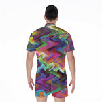 Watercolor Psychedelic Print Men's Rompers