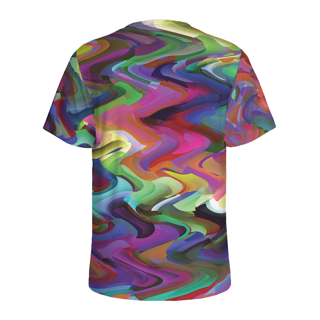 Watercolor Psychedelic Print Men's Sports T-Shirt