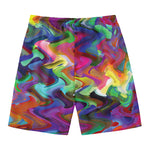 Watercolor Psychedelic Print Men's Swim Trunks