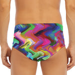Watercolor Psychedelic Print Men's Triangle Swim Briefs