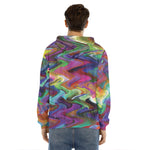 Watercolor Psychedelic Print Men's Velvet Pullover Hoodie