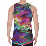 Watercolor Psychedelic Print Men's Velvet Tank Top