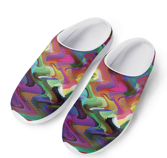 Watercolor Psychedelic Print Mesh Casual Shoes