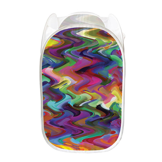 Watercolor Psychedelic Print Mesh Laundry Hamper