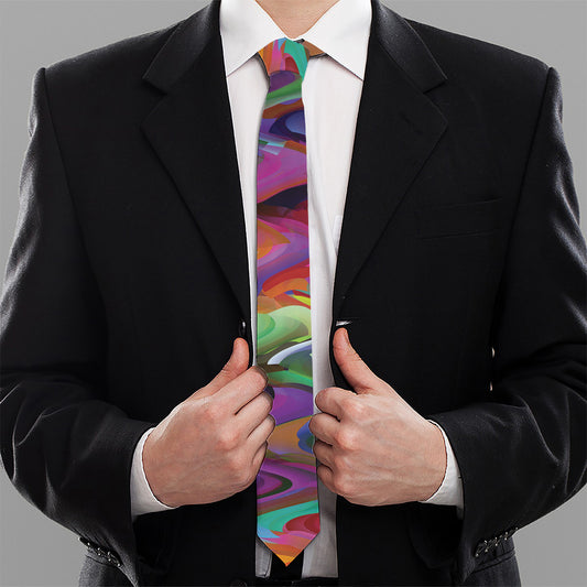 Watercolor Psychedelic Print Necktie