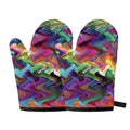 Watercolor Psychedelic Print Oven Mitts