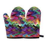 Watercolor Psychedelic Print Oven Mitts
