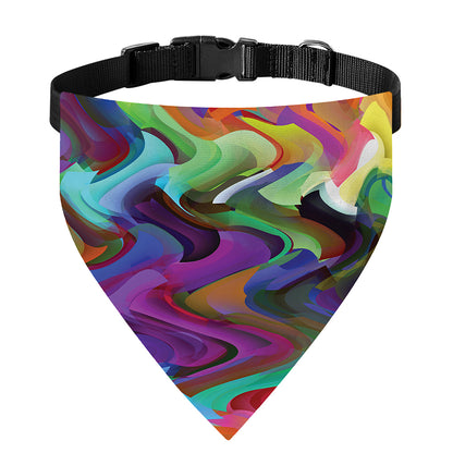 Watercolor Psychedelic Print Over The Collar Dog Bandana
