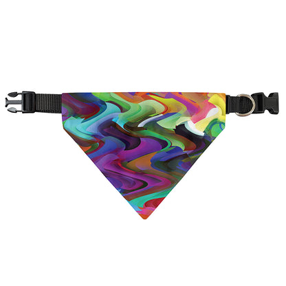 Watercolor Psychedelic Print Over The Collar Dog Bandana