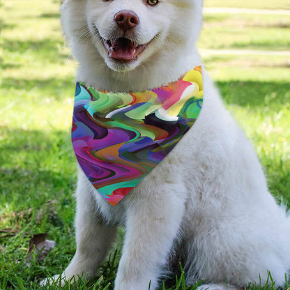 Watercolor Psychedelic Print Over The Collar Dog Bandana