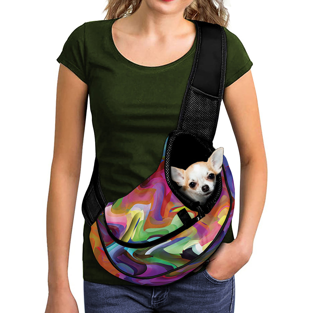 Watercolor Psychedelic Print Pet Sling Carrier