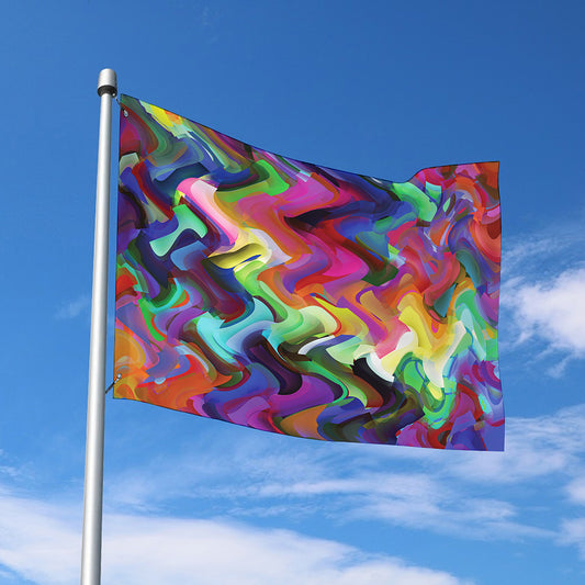 Watercolor Psychedelic Print Polyester Flag