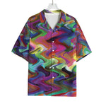 Watercolor Psychedelic Print Rayon Hawaiian Shirt