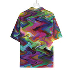 Watercolor Psychedelic Print Rayon Hawaiian Shirt