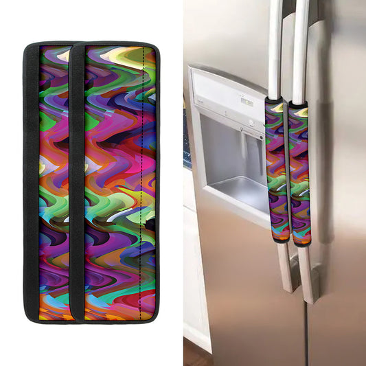 Watercolor Psychedelic Print Refrigerator Handle Covers