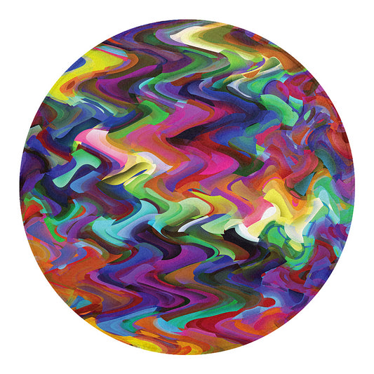 Watercolor Psychedelic Print Round Blanket
