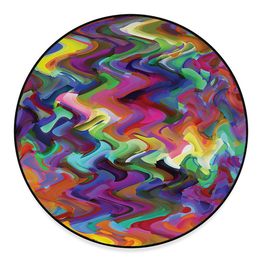 Watercolor Psychedelic Print Round Floor Mat