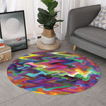 Watercolor Psychedelic Print Round Rug