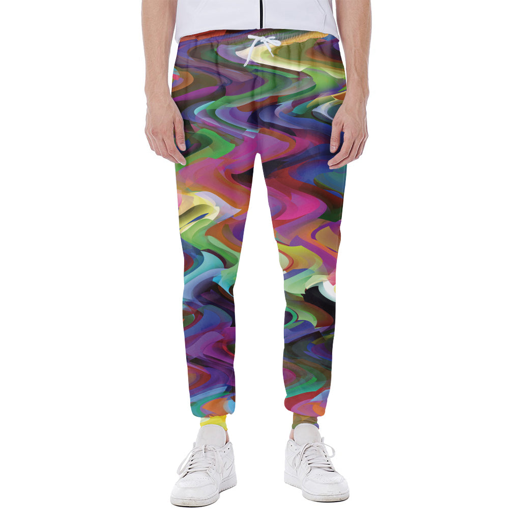 Watercolor Psychedelic Print Scuba Joggers