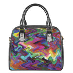 Watercolor Psychedelic Print Shoulder Handbag