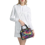 Watercolor Psychedelic Print Shoulder Handbag