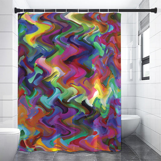 Watercolor Psychedelic Print Shower Curtain