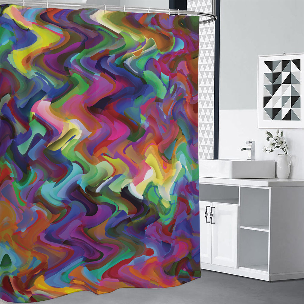 Watercolor Psychedelic Print Shower Curtain