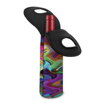 Watercolor Psychedelic Print Single Neoprene Wine Tote