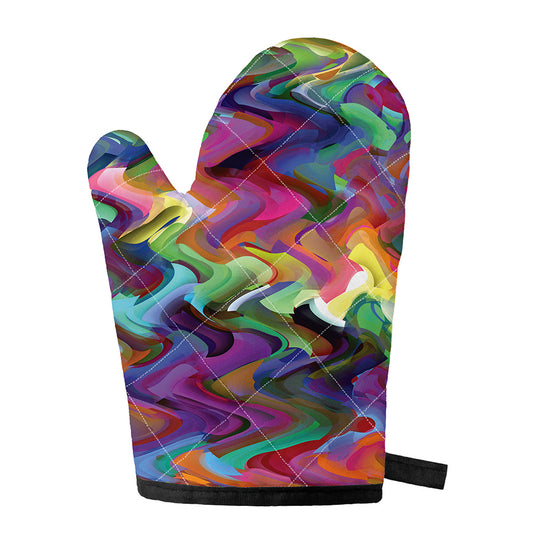 Watercolor Psychedelic Print Single Oven Mitt