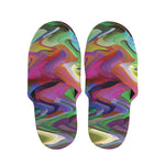 Watercolor Psychedelic Print Slippers