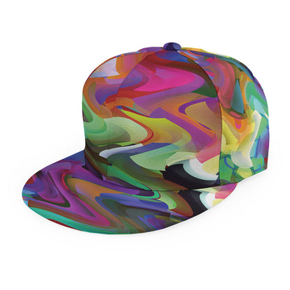Watercolor Psychedelic Print Snapback Cap