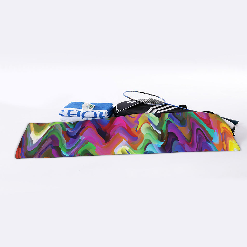 Watercolor Psychedelic Print Sports Towel