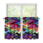 Watercolor Psychedelic Print Tier Curtains