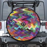 Watercolor Psychedelic Print Tire Cover With Camera Hole