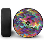 Watercolor Psychedelic Print Tire Cover With Camera Hole