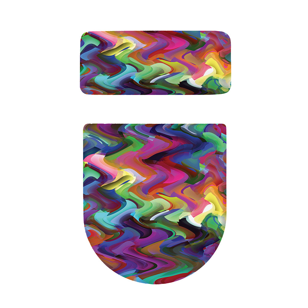 Watercolor Psychedelic Print Toilet Lid And Tank Cover Set