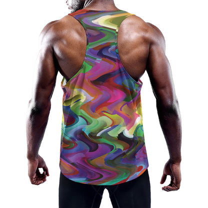 Watercolor Psychedelic Print Training Tank Top