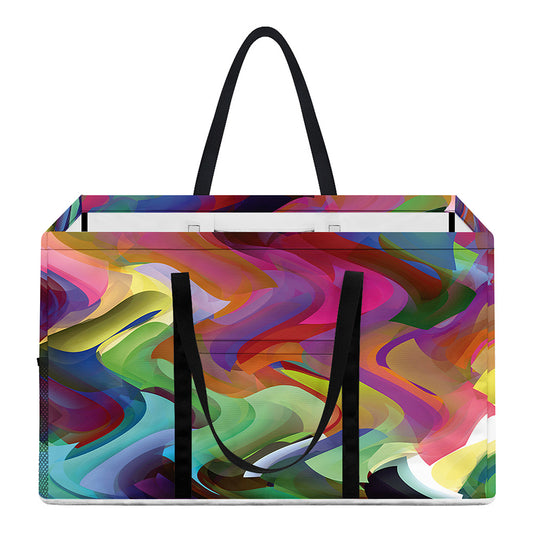 Watercolor Psychedelic Print Utility Tote Bag