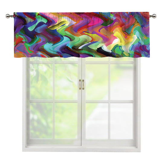 Watercolor Psychedelic Print Window Valance