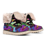 Watercolor Psychedelic Print Winter Boots