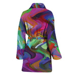 Watercolor Psychedelic Print Women's Bathrobe