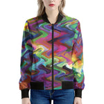 Watercolor Psychedelic Print Women's Bomber Jacket