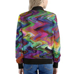 Watercolor Psychedelic Print Women's Bomber Jacket