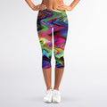 Watercolor Psychedelic Print Women's Capri Leggings